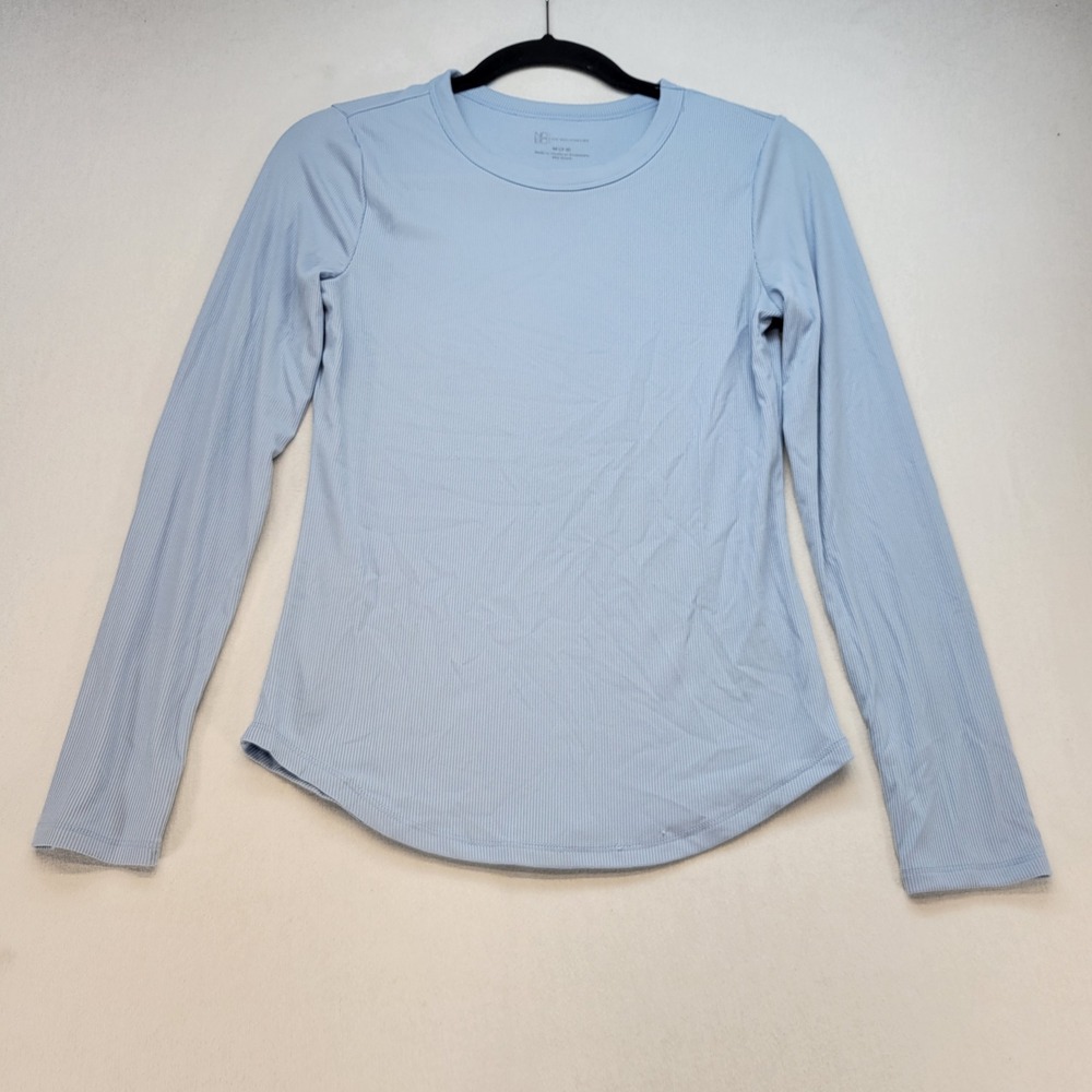 No Boundaries Ribbed Top Kids Medium 7-9 Light Blue Long Sleeve Crew Neck